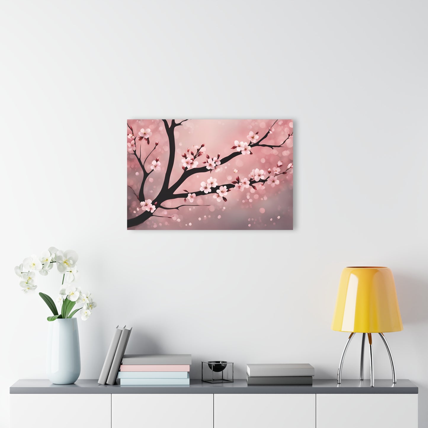 Large Floral Design Acrylic Print with French Cleat Nature Lover Wall Art Flower Lover Gift Artwork Modern Plum Cherry Blossom Home Decor