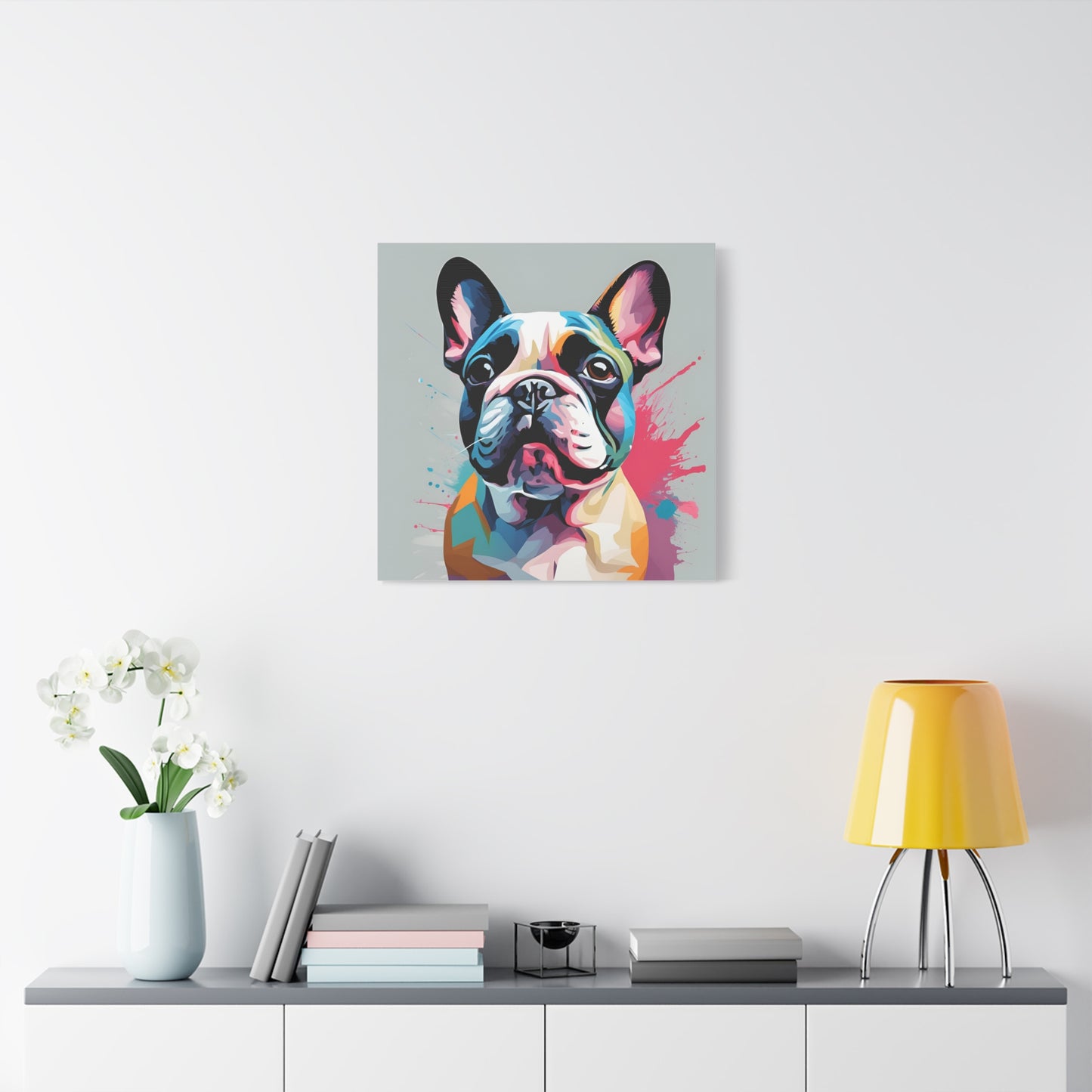 Frenchie Print Wall Art | Matte Canvas, Stretched, 1.25" | Dog Lover | Bulldog | Pet Parent | Modern Art |