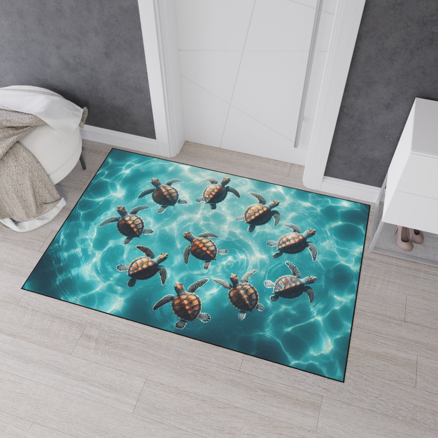 Sea Turtle Heavy Duty Non-Slip Floor Mat Stylish Design Perfect for Entryway Kitchen Décor Garage Rug Coffee Bar Bathroom Floor Door Mat