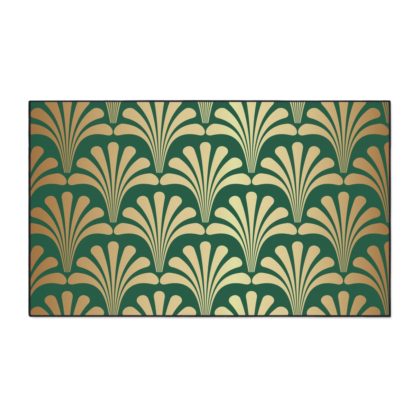 Decorative Heavy Duty Non-Slip Floor Mat Stylish Design Perfect for Entryway Kitchen Décor Green Floral Geometric Design Rug Bathroom Mat