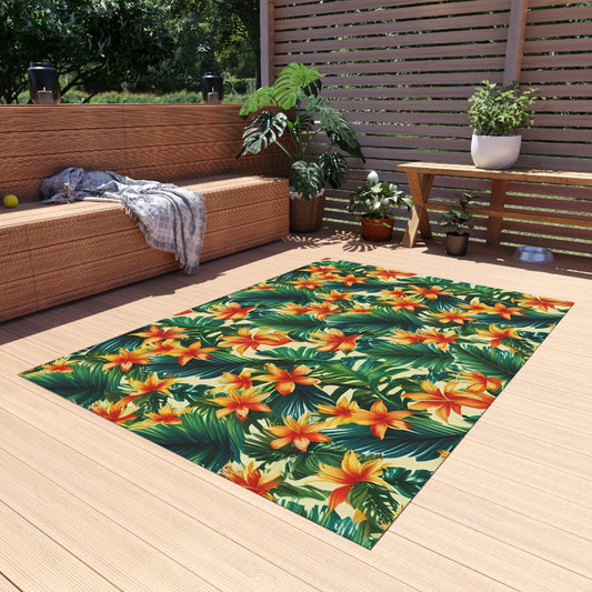 Chenille Outdoor Rug with No-Skid Backing Cozy Outdoor Carpet Patio Decor Gazebo Tropical Rug Pool Area Decor Outdoor Kitchen Carpet