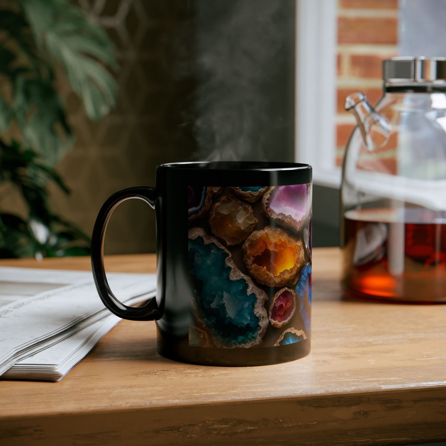 Multi-Color Amethyst Crystal Geode Design Coffee Tea Hot Chocolate Mug Boho Gift for Her Nature Lover Gift Rainbow Geology Rock Lover Gift