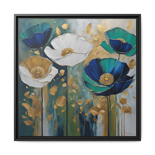 Modern Poppies Print Floral Design Unique Framed Canvas Print Wall Art Flower Lover Gift Nature Lover Gift Wildflower Decor 3 frame colors