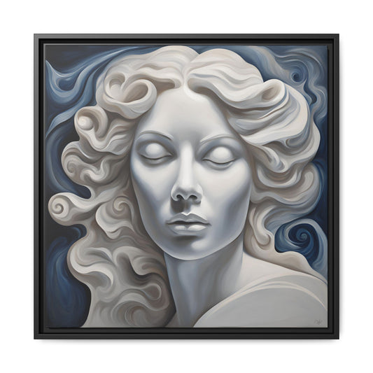 Modern Abstract Woman's Face Design Unique Framed Print Canvas Wall Decor Gift 3 frame colors to chose from