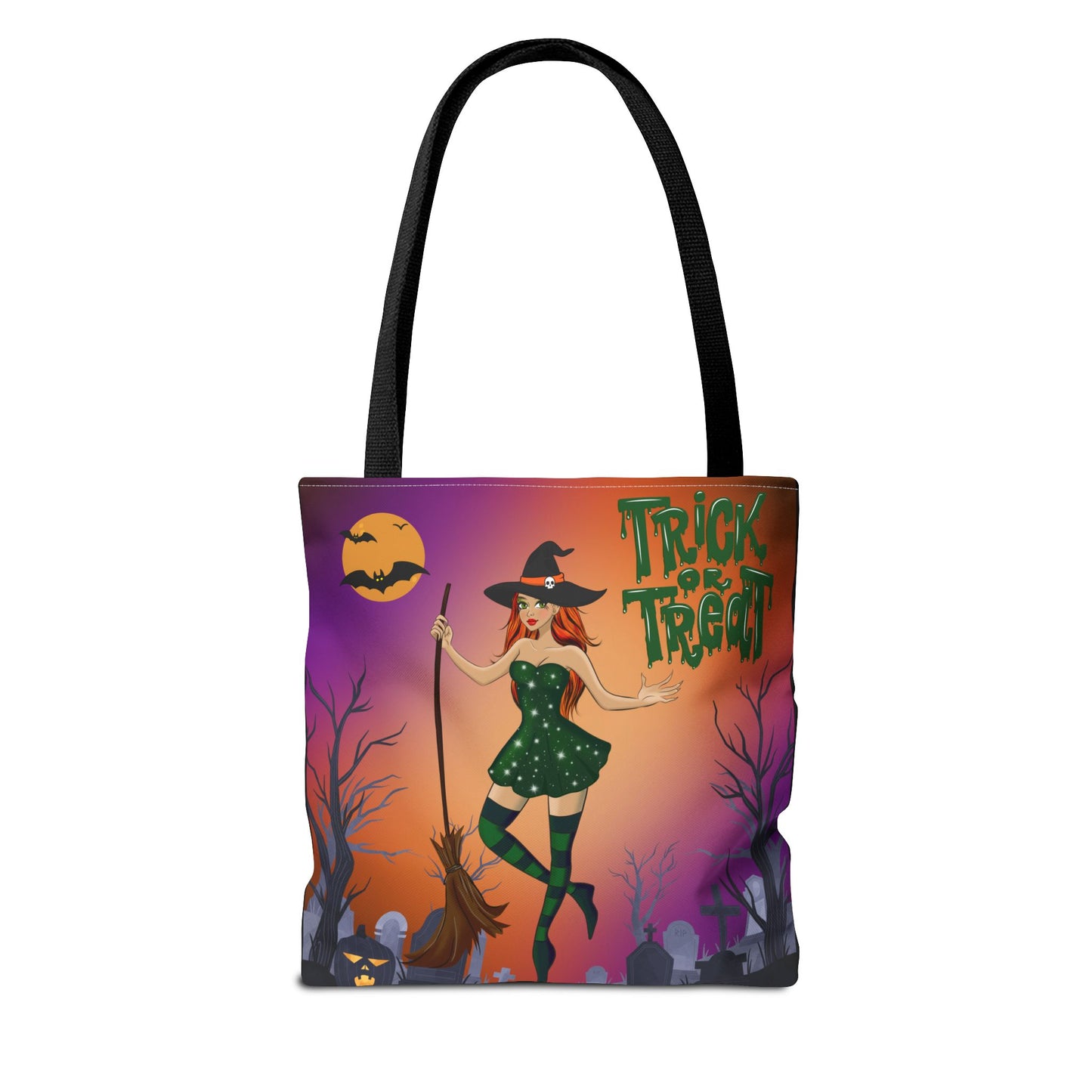 Halloween Witch Tote Bag | Carryall | Grocery Bag | Shopping Bag | Pumpkin | Autumn | Trick or Treat | Candy Bag |