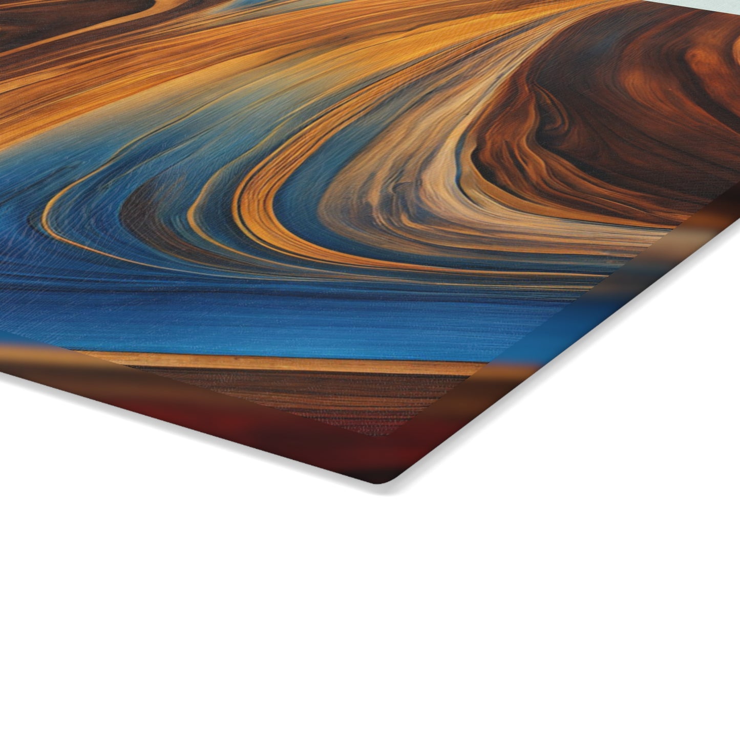 Kitchen Decor Glass Wood-look Image Unique Nature Lover Cutting Board Serving Tray Home Cook Gift Colorful Glass Charcuterie Board