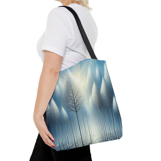 Snowy Christmas Tote Bag Holiday Cheer Gift Glam Winter Accessory Reusable Winter Tree Shopping Bag Xmas Joy Gift Unisex Bag for Him Her