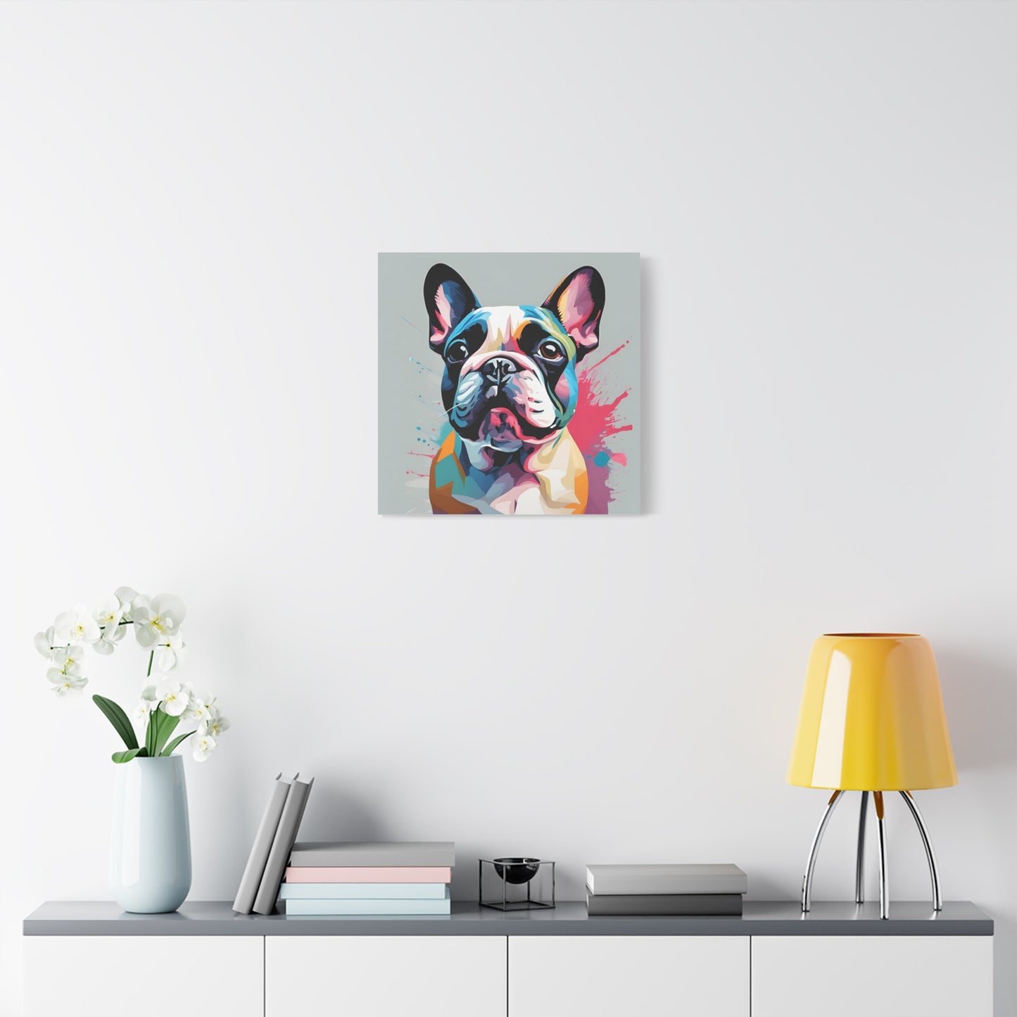 Frenchie Print Wall Art | Matte Canvas, Stretched, 1.25" | Dog Lover | Bulldog | Pet Parent | Modern Art |