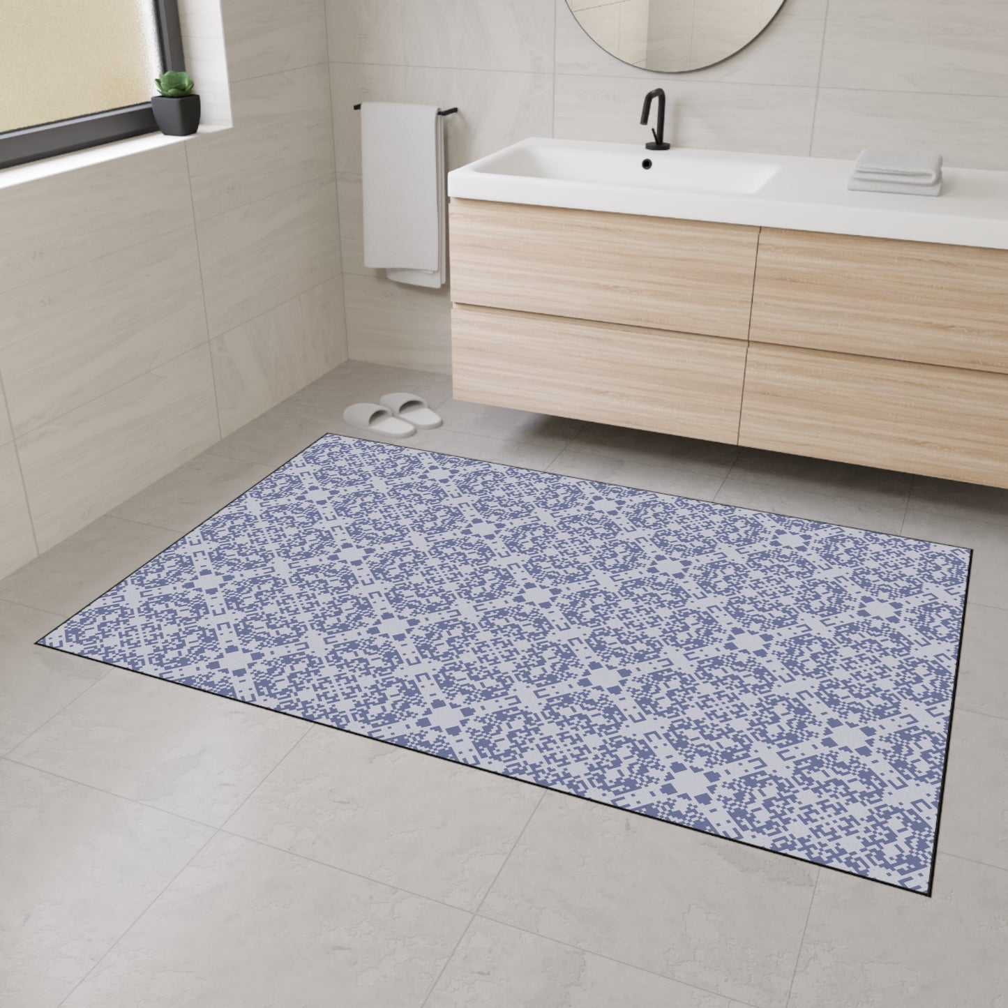 Decorative Heavy Duty Non-Slip Floor Mat Stylish Design Perfect for Entryway Kitchen Grey Geometric Floral Design Rug Bathroom Mat