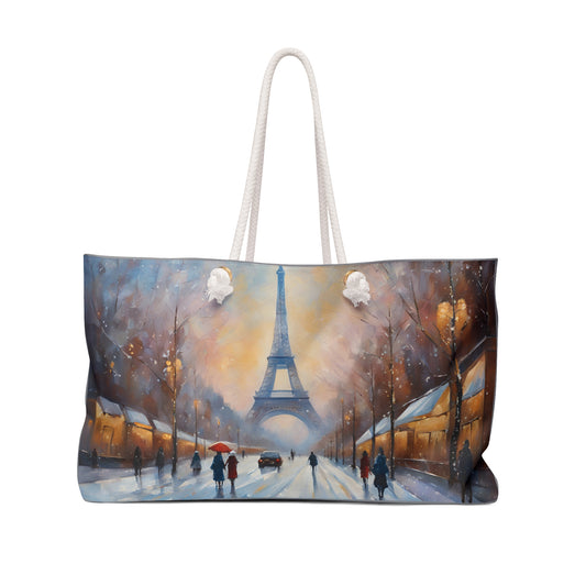 Oversized Eiffel Tower Tote Bag Winter in Paris Shopping Bag Cottage Core Gift Bag World Traveler Gift