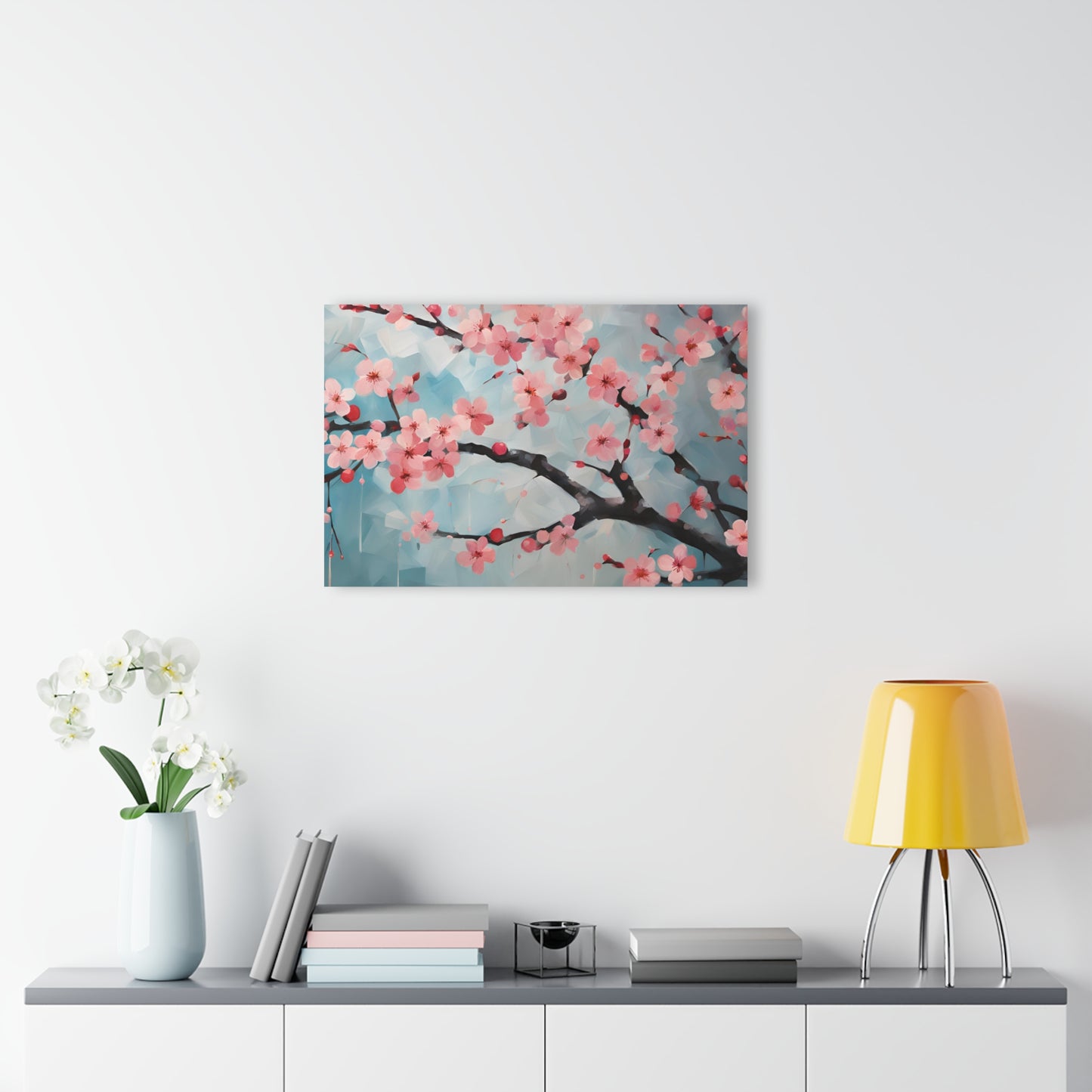 Large Floral Design Acrylic Print with French Cleat Nature Lover Wall Art Flower Lover Gift Artwork Modern Plum Cherry Blossom Home Decor