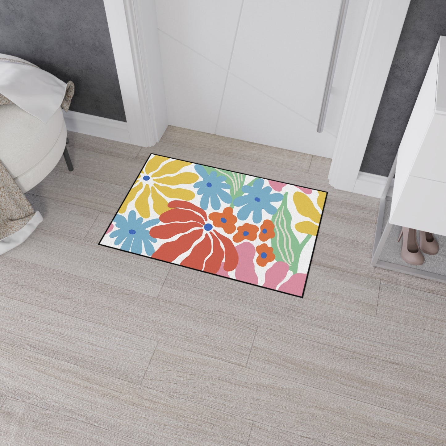 Decorative Heavy Duty Non-Slip Floor Mat Stylish Design Perfect for Entryway Kitchen Décor Garage Rug Coffee Bar Bathroom Floor Door Mat