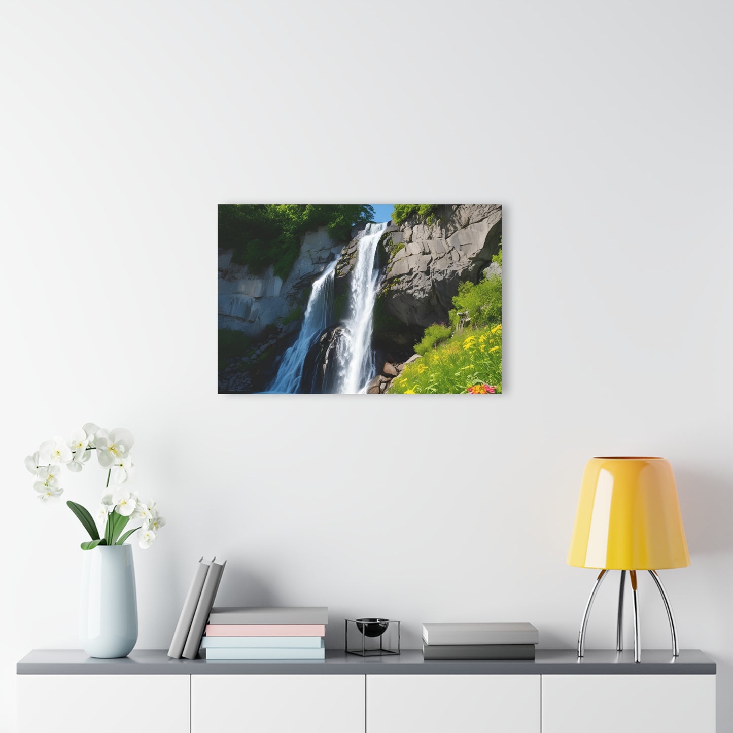 Large Waterfall Acrylic Print with French Cleat Nature Lover Wall Art Mountain Life Gift Outdoors Artwork Modern Home Decor