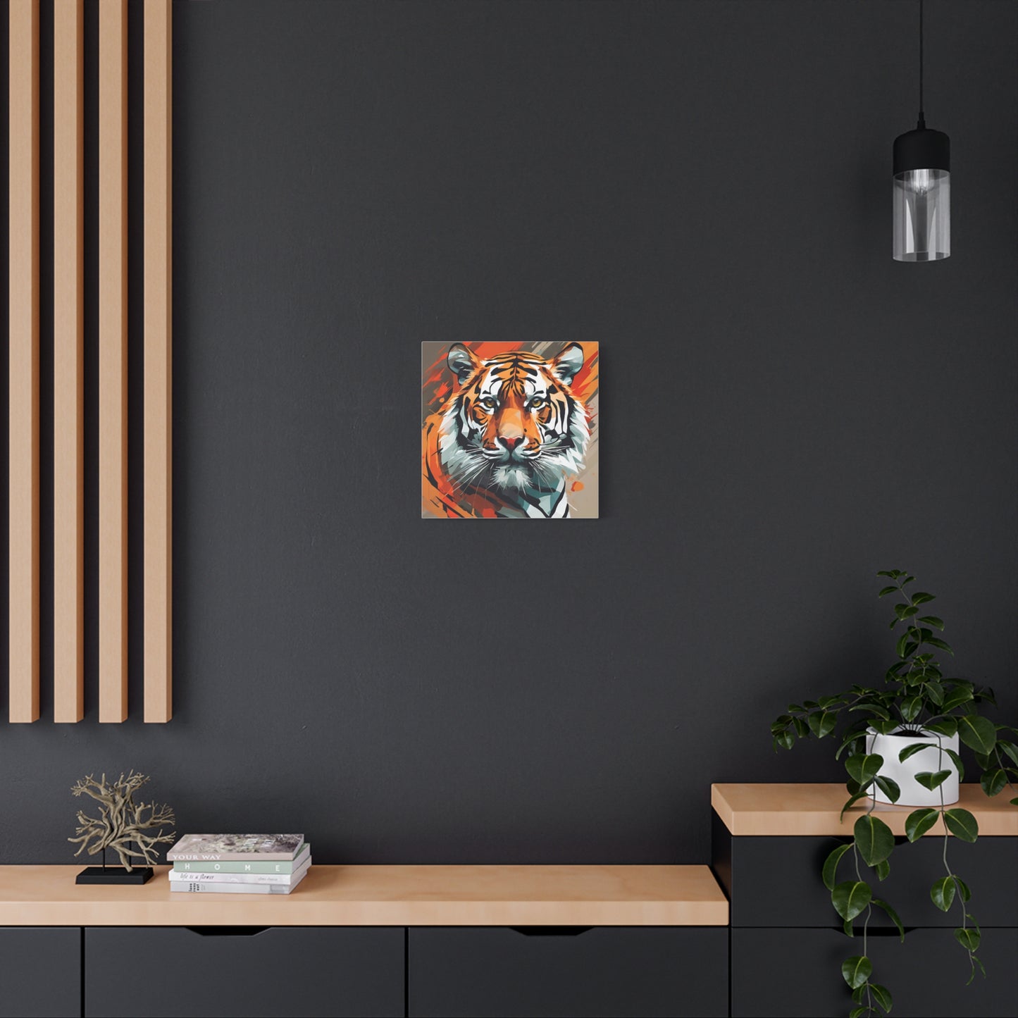 Tiger Print Wall Art | Matte Canvas, Stretched, 1.25" | Modern Art | Animal Lover | Big Cats |