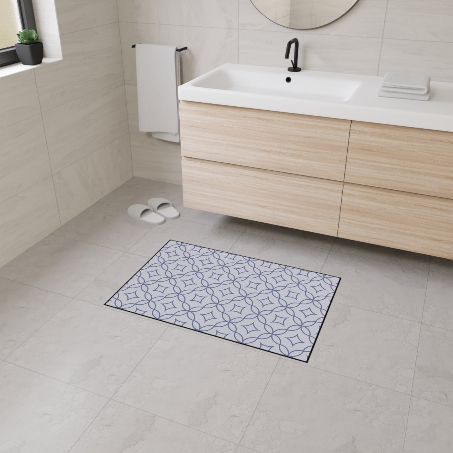 Decorative Heavy Duty Non-Slip Floor Mat Stylish Design Perfect for Entryway Kitchen Décor Grey Geometric Floral Design Rug Bathroom Mat