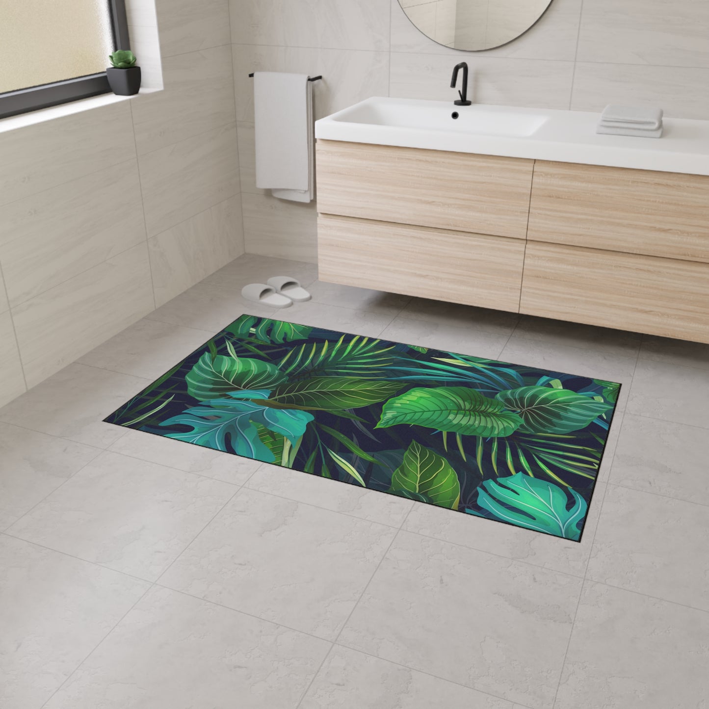 Decorative Heavy Duty Non-Slip Floor Mat Stylish Design Perfect for Entryway Kitchen Décor Beachy Hawaiian Rug Tropical Bathroom Floor
