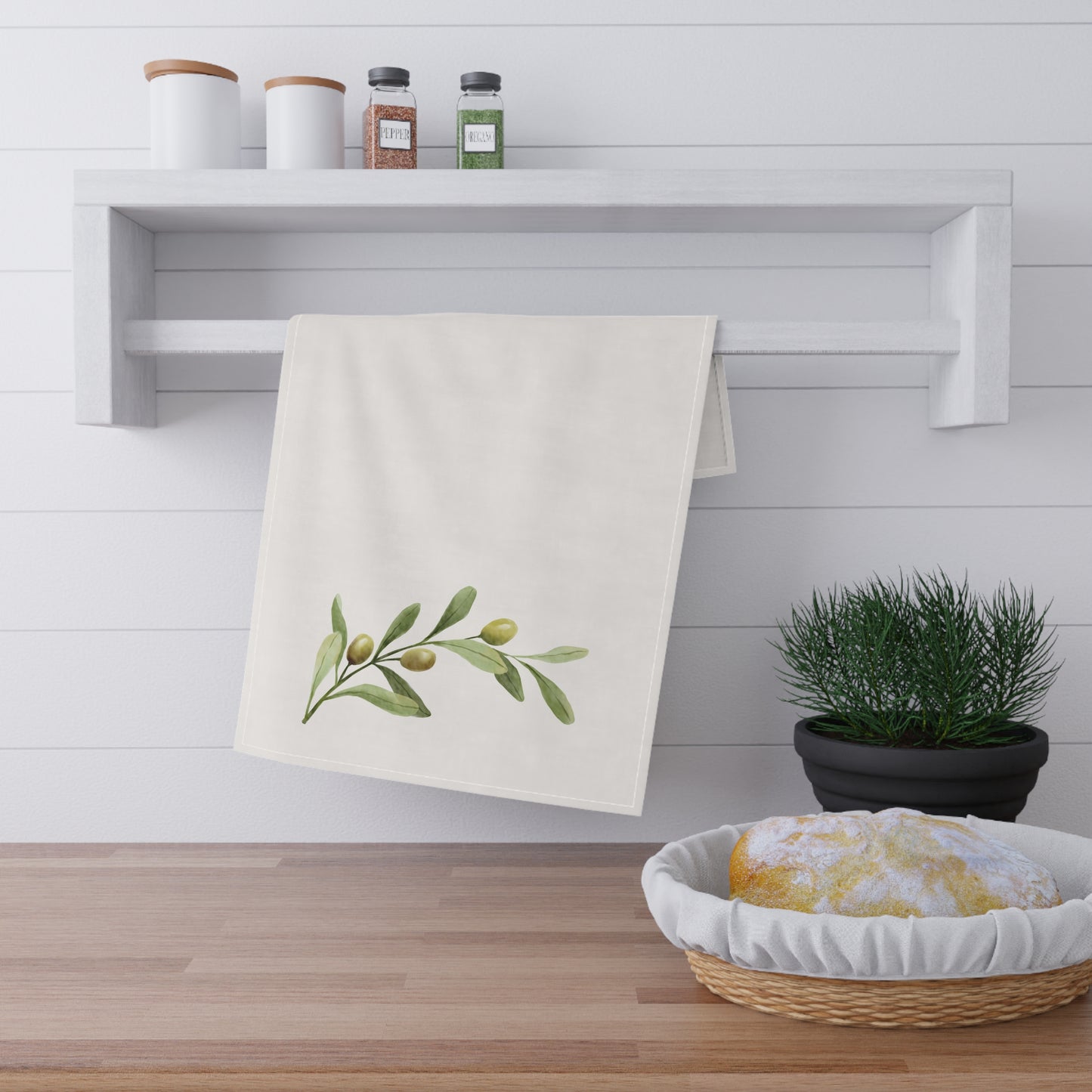 Olives Floral Pastel Kitchen Tea Towel Durable Hand Towel Gift for Flower Lover Whimsical Home Decor Decorative Kitchen Cotton Twill