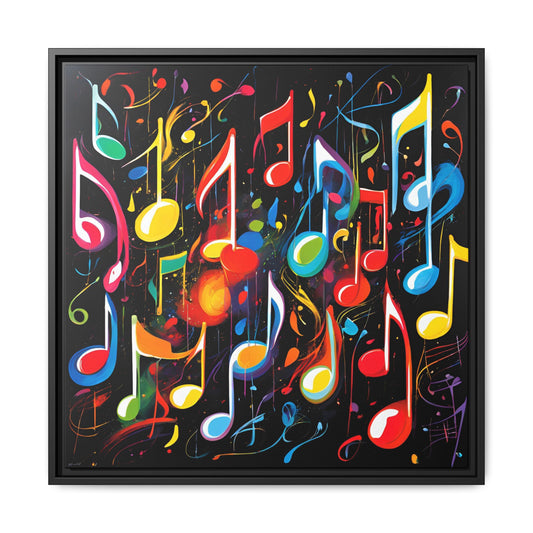 Modern Music-Themed Print Abstract Design Unique Framed Canvas Print Treble Clef Note Wall Art Music Lover Gift Decor 3 frame colors