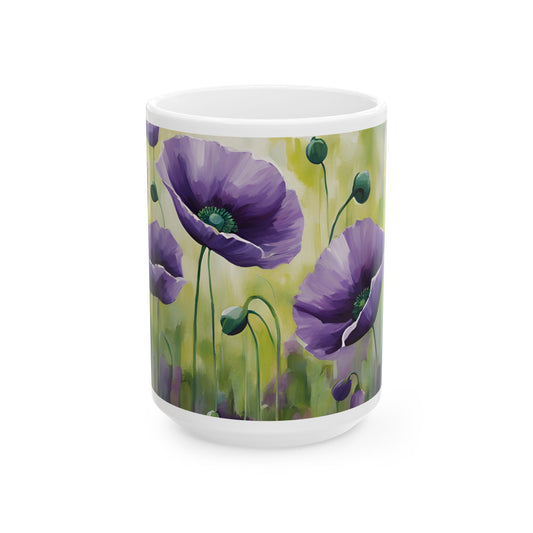 Boho Wildflowers Cottagecore 15-oz Coffee Mug Pressed Flowers Pastel Floral Nature Mug Wildflower Tea Cup Flower Garden Lover Gift for Her