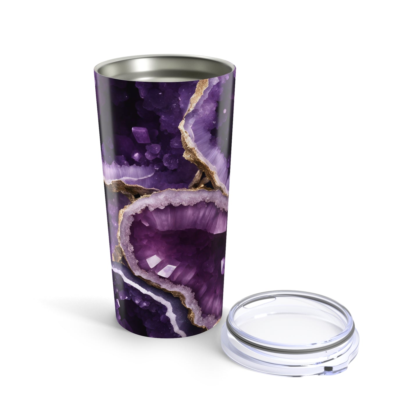 Purple Amethyst Crystal Geode Design 20 oz Tumbler Nature Lover Gift Geology Rock Lover Insulated Stainless Hot or Cold Tumbler