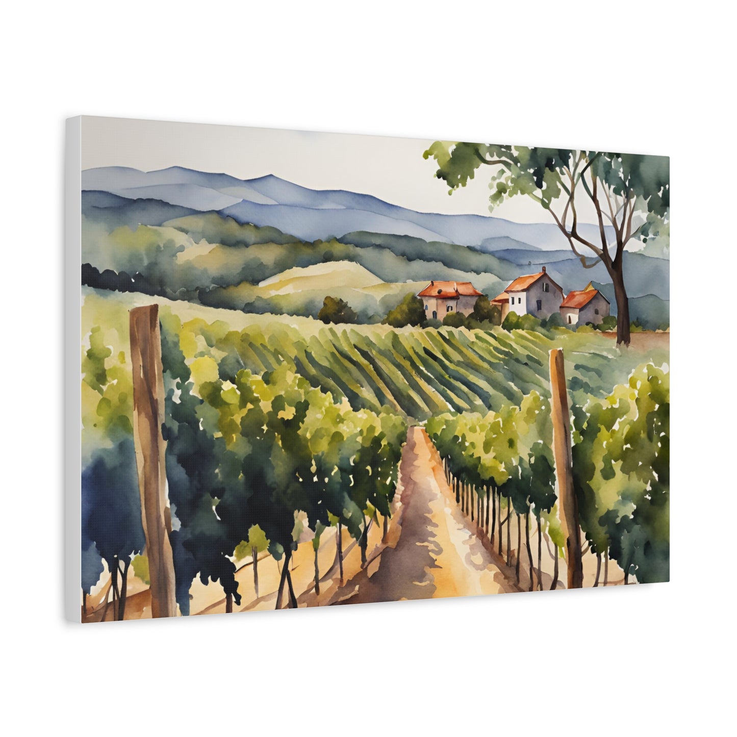 Vineyard Print Wall Art | Matte Canvas, Stretched, 1.25" | Wine Lover | Foodie Gift | Vines |