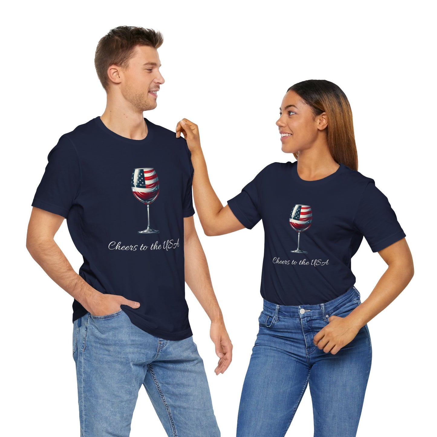 Cheers to USA T-shirt | Patriotic | USA | Wine Lovers | Unisex | Flag | Americana |