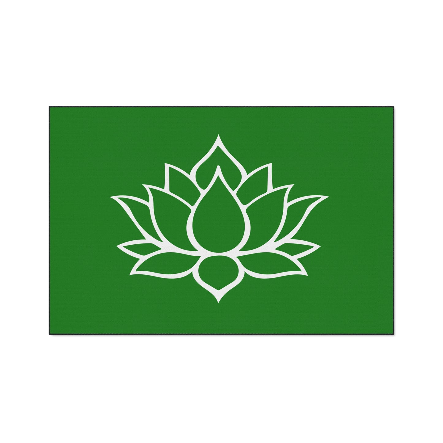 Decorative Heavy Duty Non-Slip Floor Mat Stylish Design Perfect for Entryway Kitchen Décor Green Lotus Blossom Floral Design Rug Bath Mat