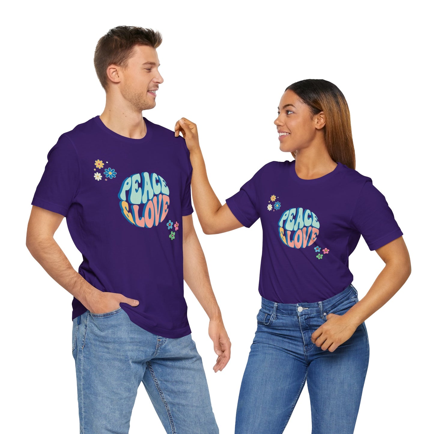 Peace and Love T-shirt | Unisex Retro Happy Inspirational Uplifting Hopeful Gift Tee |
