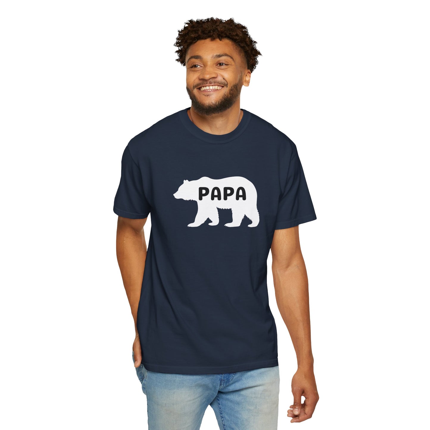 Papa Bear T-shirt Gift for Dad Grandpa Shirt Funny Bear Tee for Dads Animal Lover Gift Comfort Colors Relaxed Fit Garment-Dyed Tee