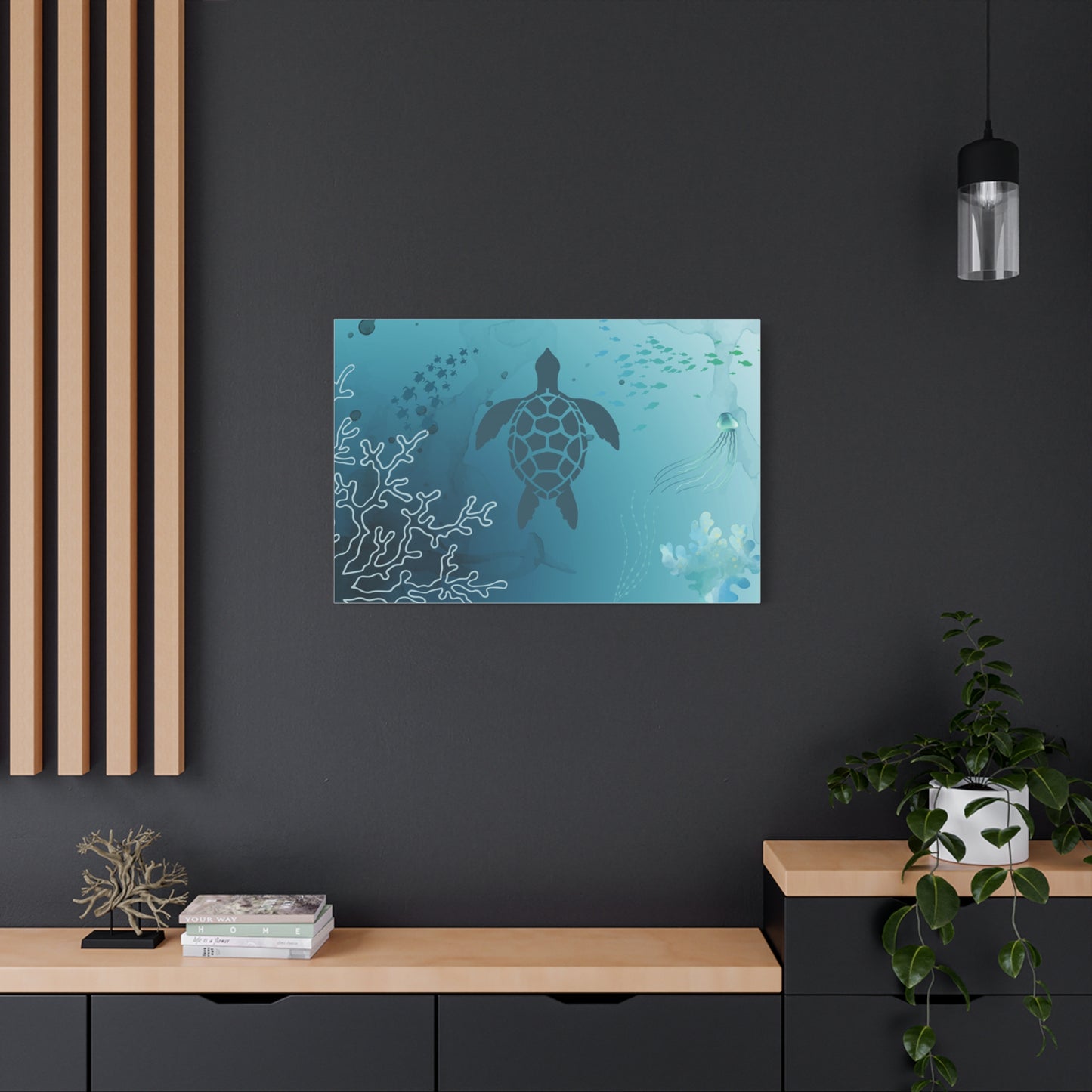 Sea Turtle Print Wall Art | Matte Canvas, Stretched, 1.25" | Oceanic | Artwork | Underwater | Animal Lover |