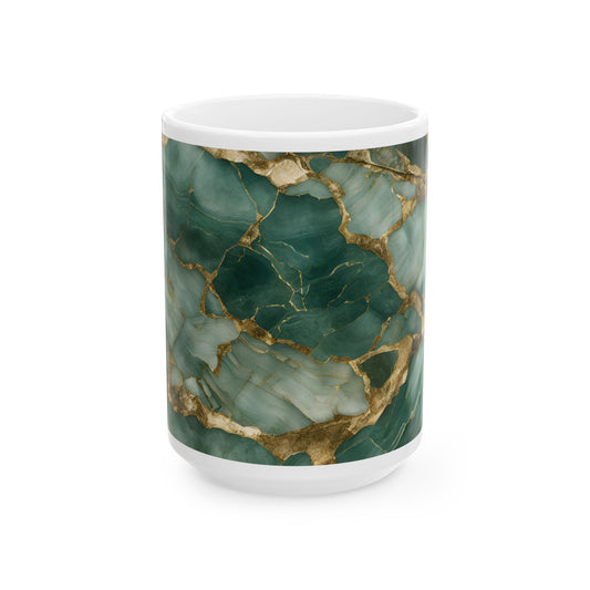 Boho Cottagecore 15-oz Ceramic Coffee Mug Quartz-Inspired Image Pastel Nature Rock Lover Ceramic Tea Cup Flower Garden Lover Gift for Her