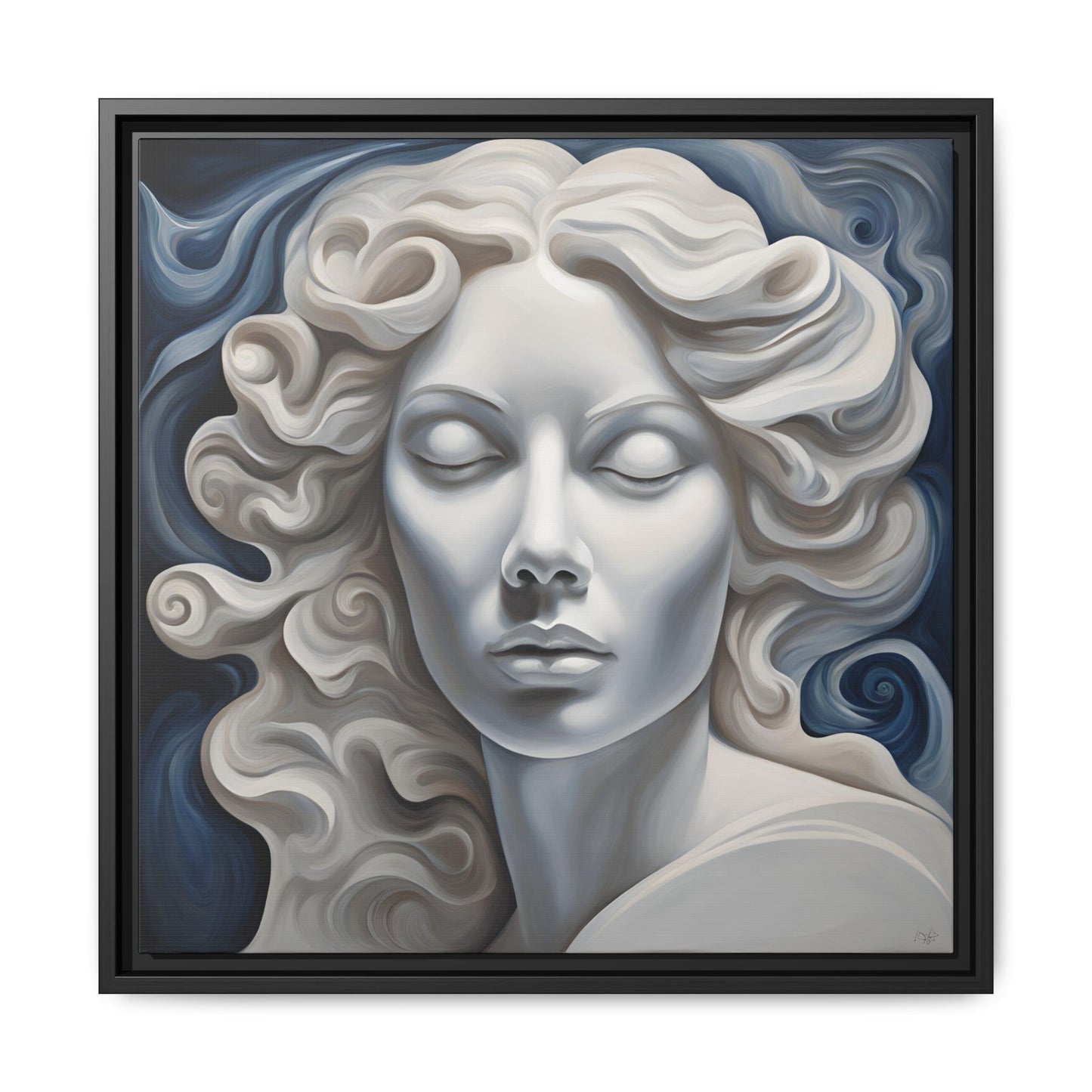 Modern Abstract Woman's Face Design Unique Framed Print Canvas Wall Decor Gift 3 frame colors to chose from