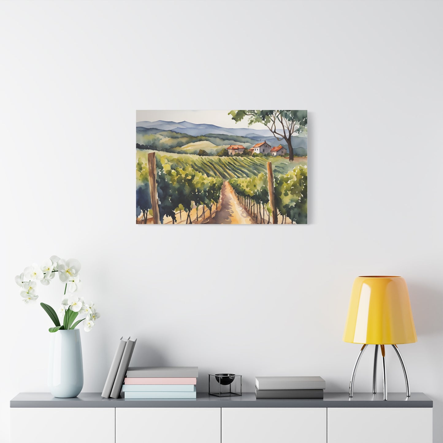 Vineyard Print Wall Art | Matte Canvas, Stretched, 1.25" | Wine Lover | Foodie Gift | Vines |