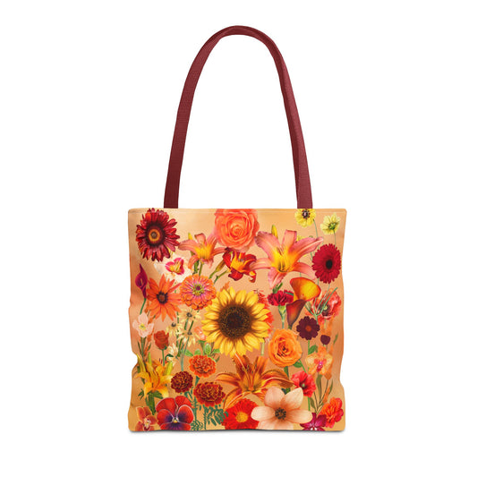 Fall Flower Tote Bag | Carryall | Grocery Bag | Shopping Bag | Boho | Cottage Core |