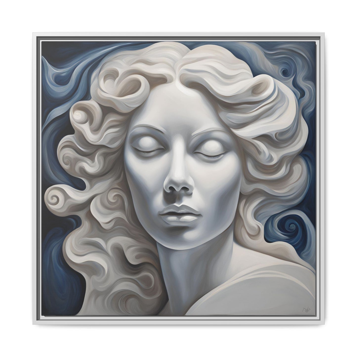 Modern Abstract Woman's Face Design Unique Framed Print Canvas Wall Decor Gift 3 frame colors to chose from