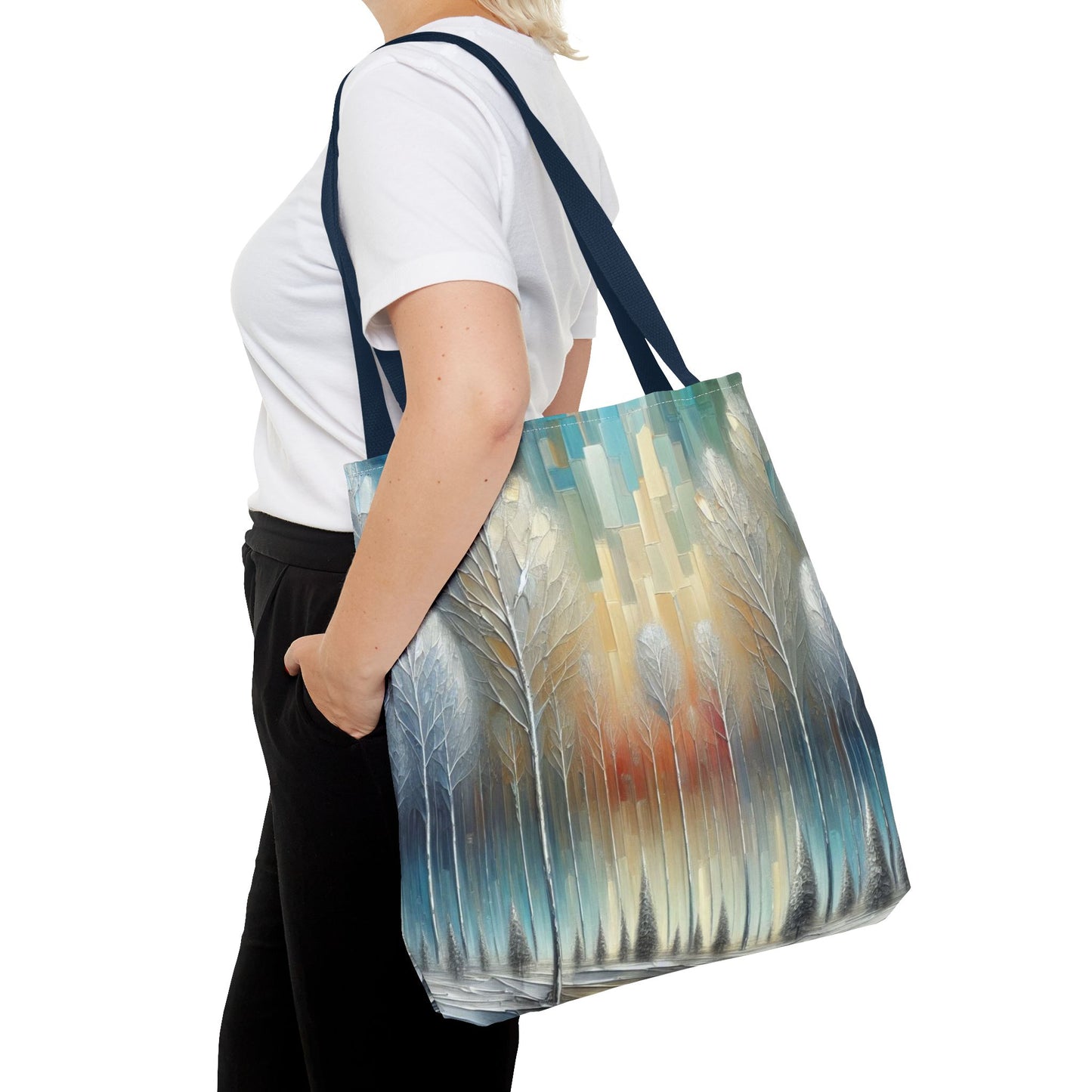 Modern Art Christmas Tote Bag Holiday Cheer Gift Glam Winter Accessory Reusable Winter Tree Shopping Bag Xmas Joy Unisex Bag for Him Her