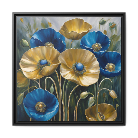 Modern Poppies Print Floral Design Unique Framed Canvas Print Wall Art Flower Lover Gift Nature Lover Gift Wildflower Decor 3 frame colors