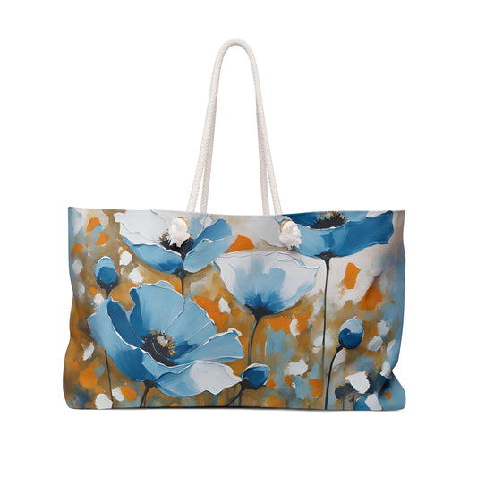 Floral Design Field of Flowers Weekender Tote Floral Grocery Wildflower Shopping Bag Cottage Core Gift Bag Boho Bag Poppy Tote Mom Gift