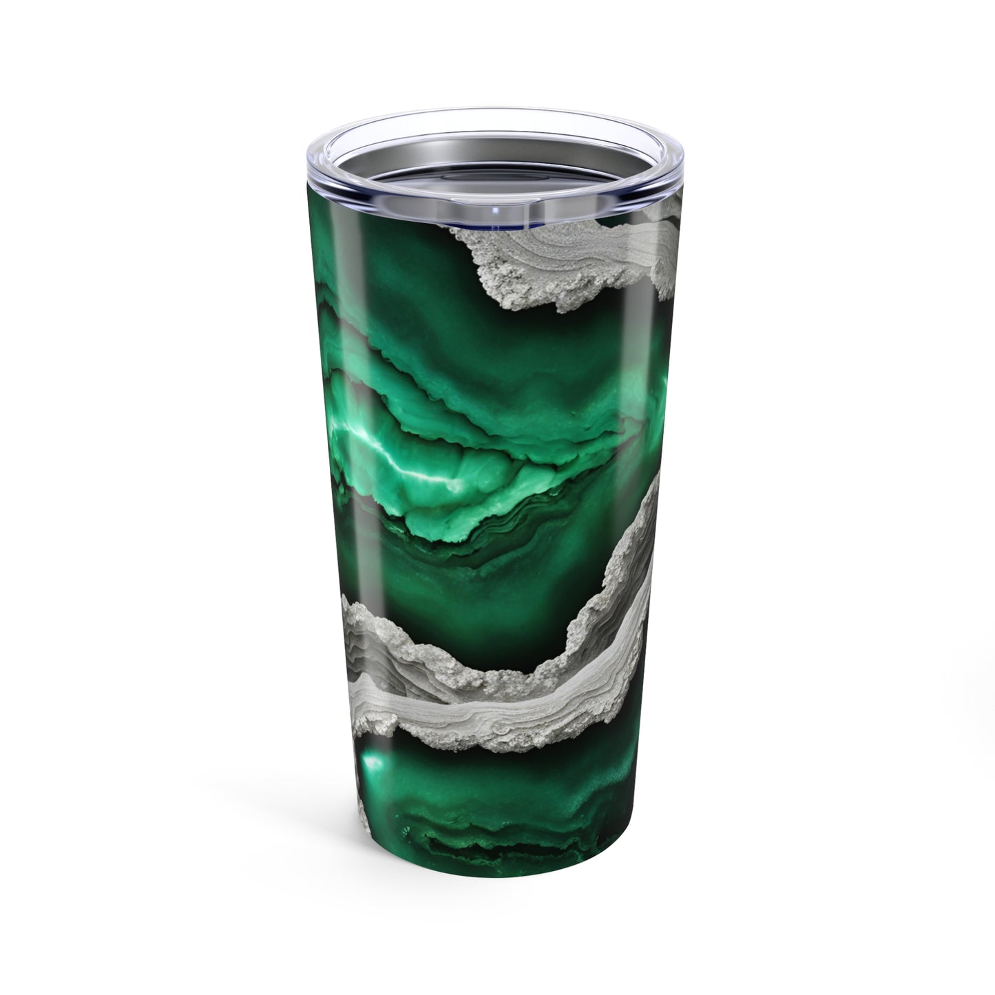 Green Amethyst Crystal Geode Design 20 oz Tumbler Nature Lover Gift Geology Rock Lover Insulated Stainless Hot or Cold Tumbler