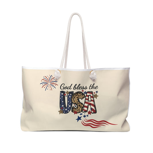 God Bless the USA Tote Bag | Beach Bag | Shopping Bag | Flag | Patriotic | Americana |