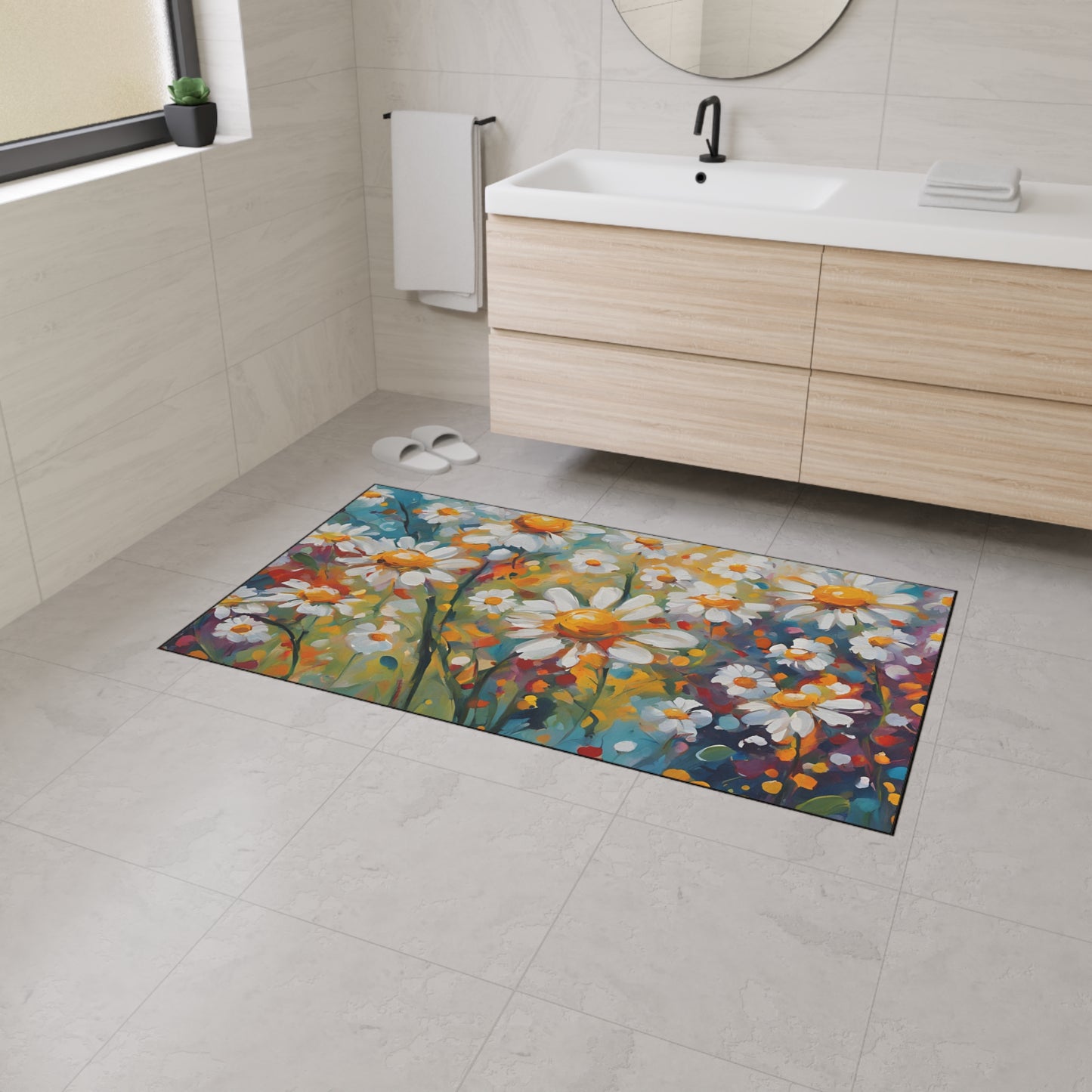Decorative Heavy Duty Non-Slip Floor Mat Stylish Design Perfect for Entryway Kitchen Décor Garage Rug Coffee Bar Bathroom Floor Door Mat