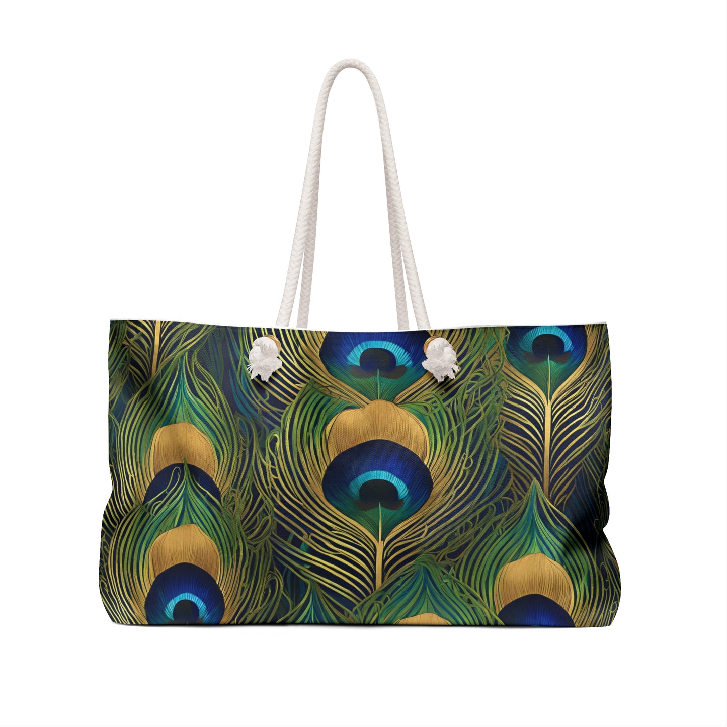 Peacock Feather Weekender Tote Bag | Beach Bag | Shopping Bag | Boho | Floral | Landscape |