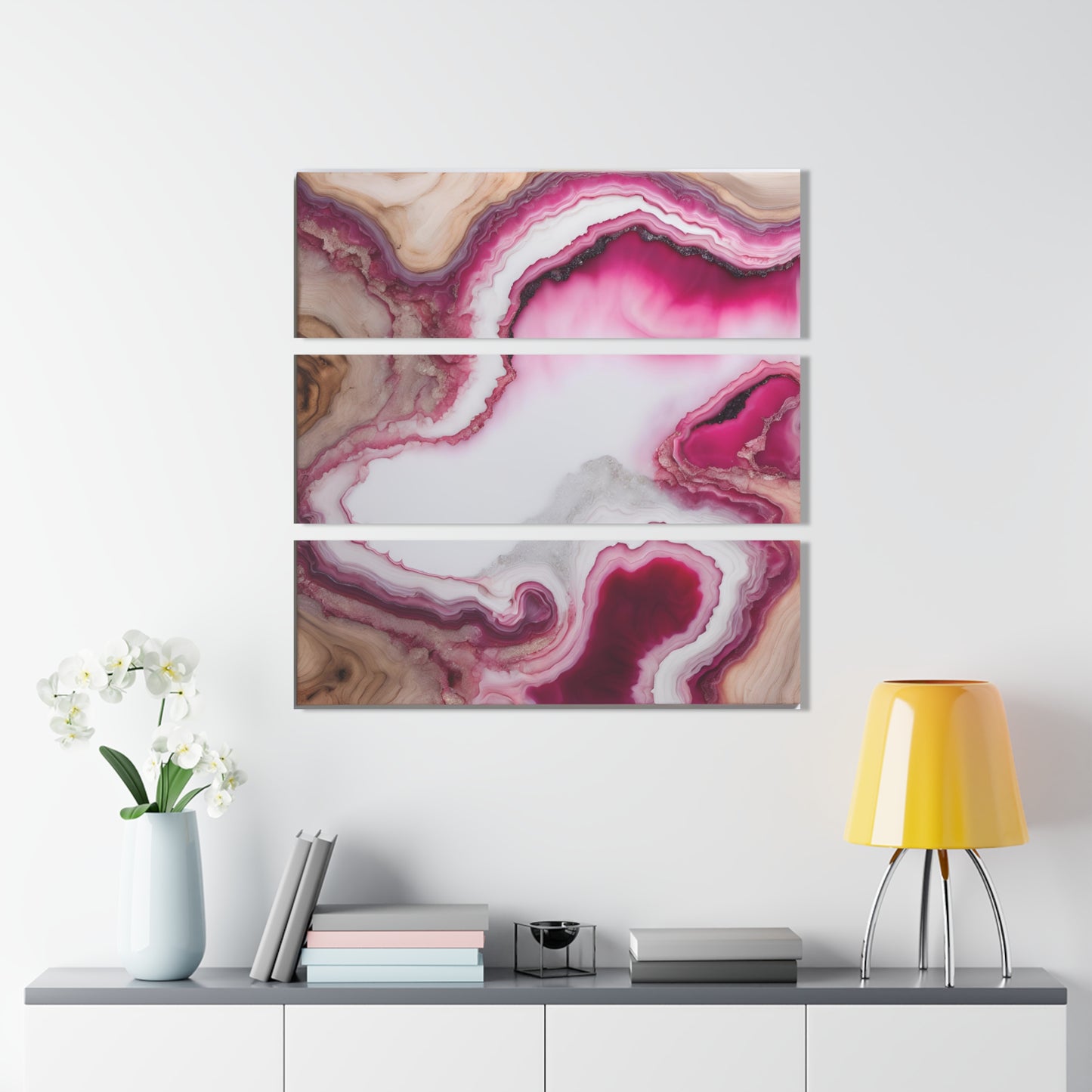 Geode Inspired Design Triptych Acrylic Print Wall Art Nature Lover Gift Geology Rock Lover Gift Agate Design