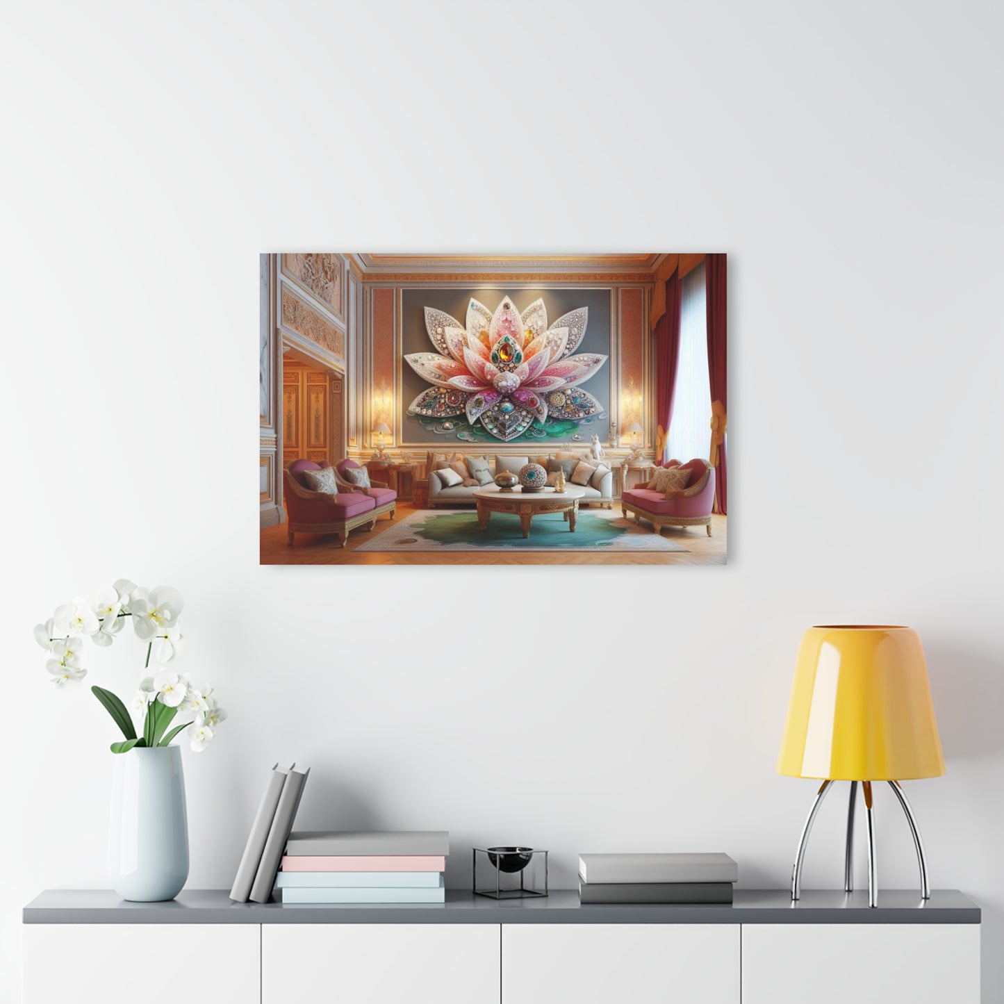 Large Lotus Blossom Floral Design Acrylic Print with French Cleat Nature Lover Wall Art Flower Lover Gift Artwork Modern Garden Home Decor