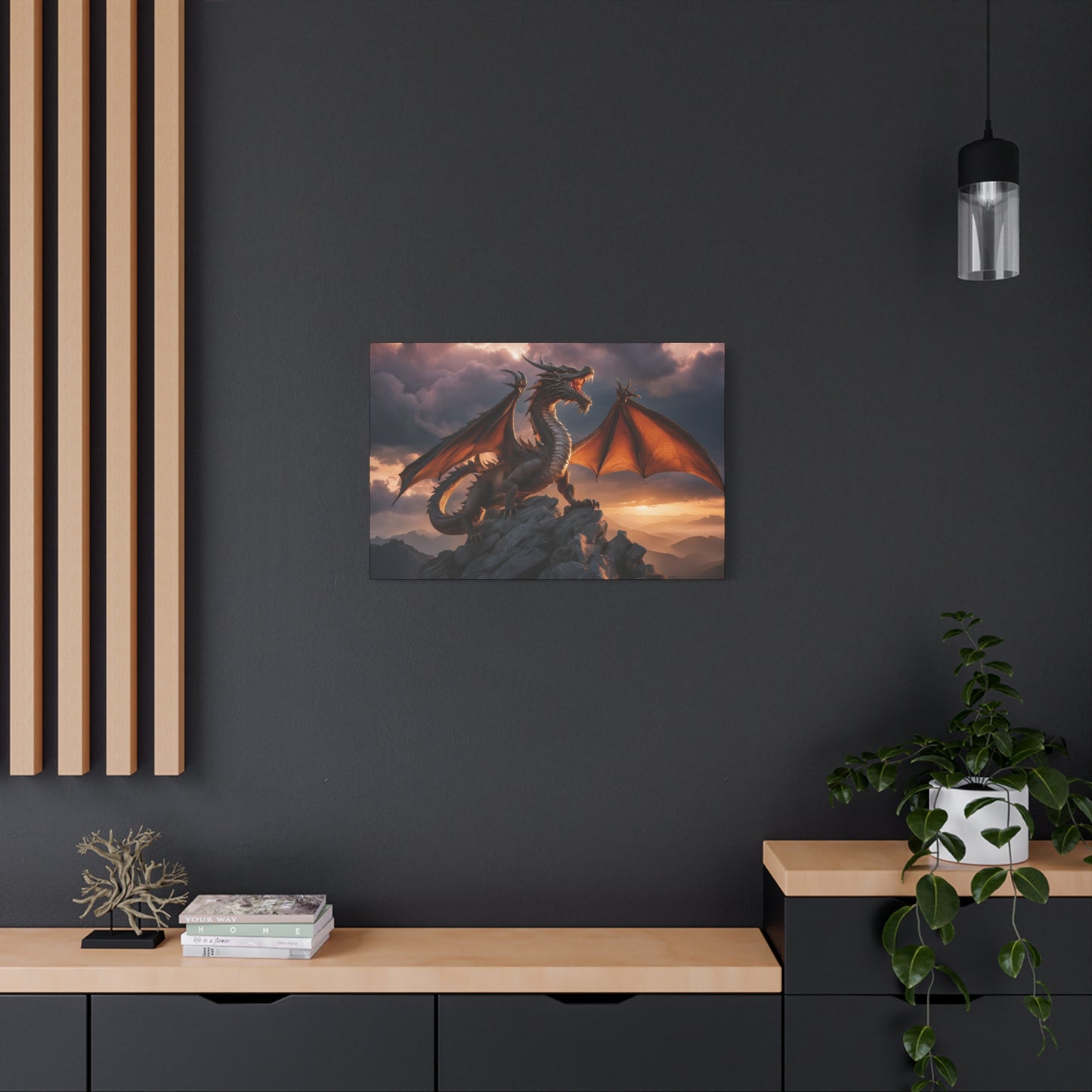 Dragon Print Wall Art | Matte Canvas, Stretched, 1.25" | Anime | Fantasy |