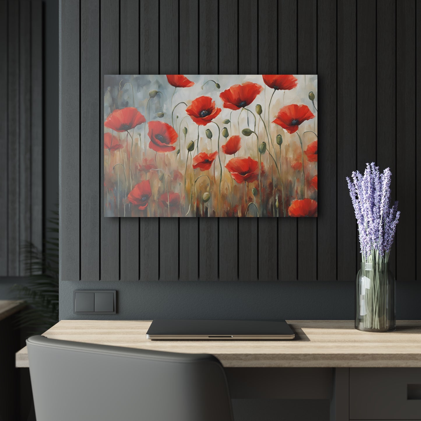 Large Floral Design Acrylic Print with French Cleat Nature Lover Wall Art Flower Lover Gift Outdoors Artwork Modern Garden Home Decor