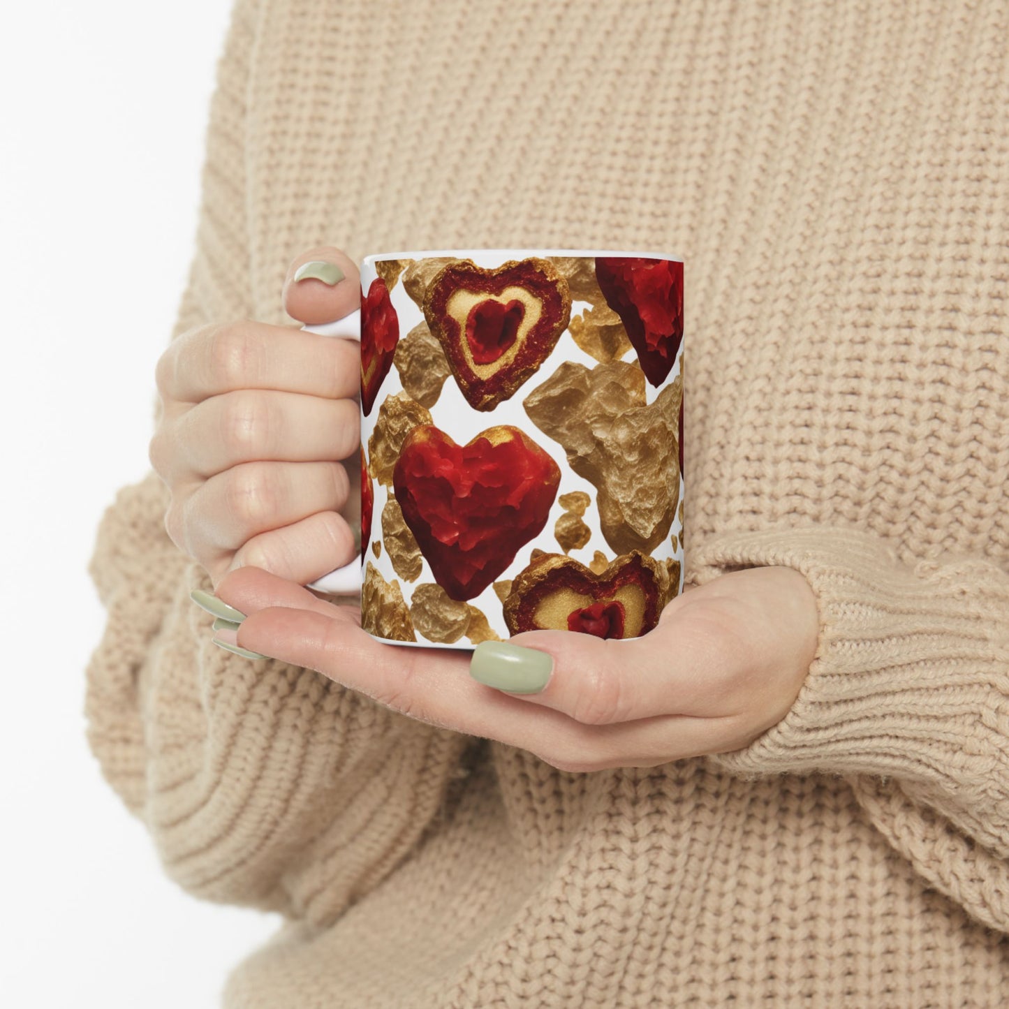 Heart Shaped Crystal Geode Design Coffee Tea Hot Chocolate Mug Valentine's Day Gift for Her Nature Lover Gift Geology Marble Rock Lover