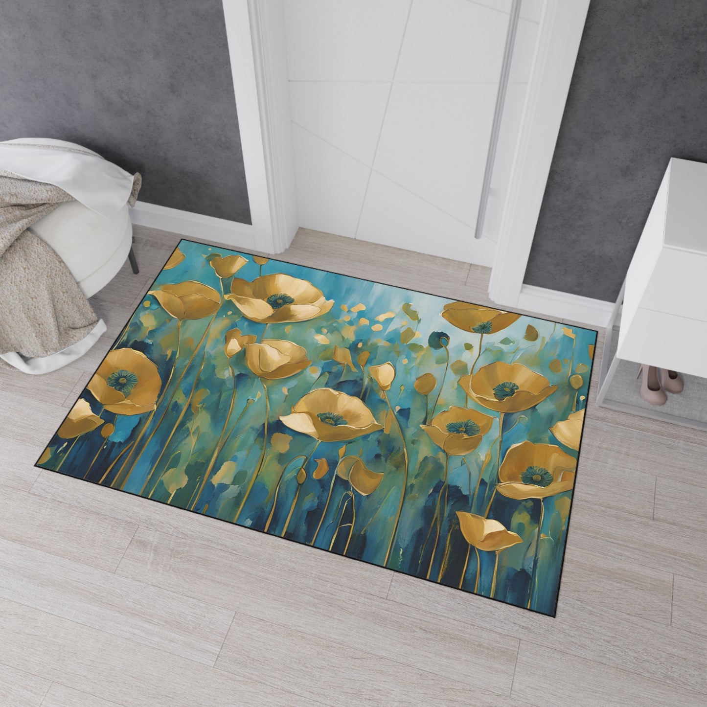 Decorative Heavy Duty Non-Slip Floor Mat Stylish Design Perfect for Entryway Kitchen Décor Garage Rug Coffee Bar Bathroom Floor Door Mat