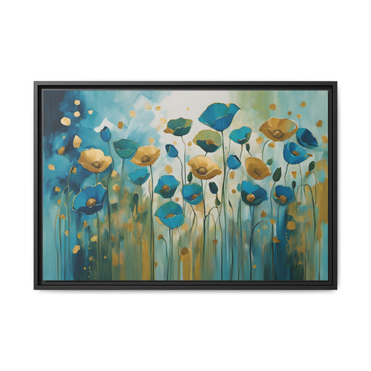 Poppy Print Floral Design Unique Framed Canvas Print Wall Art Flower Lover Gift Nature Gift Wildflower Contemporary Decor 3 frame colors