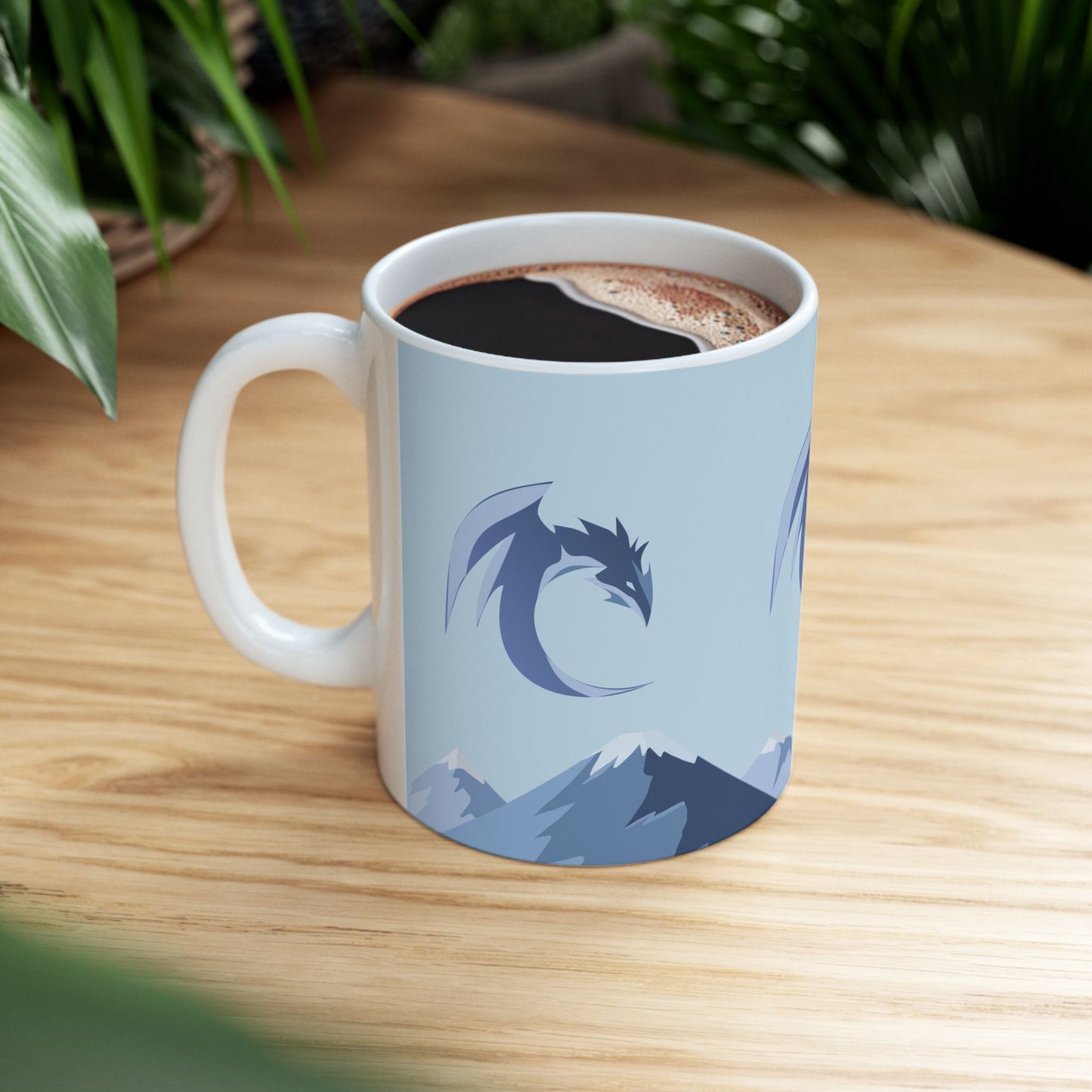 Anime Dragon on Mountain Mug Gamer Gift Mug Dragon Lover Gift